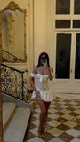 Pretty A Line Off The Shoulder Satin Short Homecoming Dress 19th Birthday Outfits HZ1024