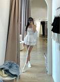 Elegant A Line Strapless Satin Tiered Short Homecoming Dress 17th Birthday Outfits HZ1024