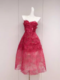 Simple A line Pink Birthday Dress Lace Homecoming Dresses HZ1024