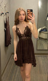 Uniqye A Line Spaghetti Straps Satin Short Homecoming Dress 20th Birthday Outfits HZ1024
