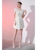 Simple A-Line Lace Short Birthday Outfits White Homecoming Dress HZ1024