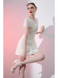 Simple A-Line Lace Short Birthday Outfits White Homecoming Dress HZ1024