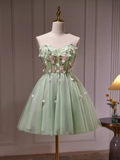 Elegant A Line Mint Green Birthday Outfits Tulle Homecoming Dresses HZ1024