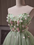 Elegant A Line Mint Green Birthday Outfits Tulle Homecoming Dresses HZ1024