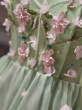 Elegant A Line Mint Green Birthday Outfits Tulle Homecoming Dresses HZ1024