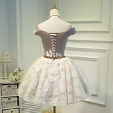 Elegant Ball Gown Off The Shoulder Birthday Outfits Tulle Homecoming Dresses HZ1024