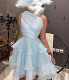 One Shoulder A Line Short Homecoming Dresses HZ1024
