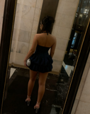 Chic A Line Halter Satin Short Homecoming Dress 19th Birthday Outfits HZ1024