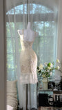 Gorgeous Mermaid V Neck Tulle Lace Short Homecoming Dress 21th Birthday Outfits HZ1024