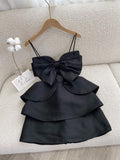 Chic A line Black Straps Short Homecoming Dress Satin Party Dress HZ1024