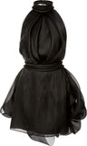 Chic A line Black High Neckline Short Homecoming Dress Satin Party Dress HZ1024