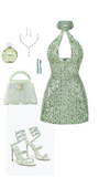 Unique Sage A Line Halter Satin Sequin Short Homecoming Dress 20th Birthday Outfits HZ1024