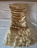 Style Elegant A Line Strapless Layer Satin Short Homecoming Dress 20th Birthday Outfits HZ1024