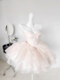 Vintage Ball Gown Strapless Light Pink Homecoming Dress 18th Birthday Outfits HZ1024