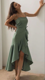 Vintage Sage Green New Mermaid Spaghetti Straps Custom Long Prom Dresses HZ1024