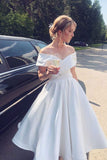 Vintage Off-shoulder Tea-Length Prom Dresses HZ1024