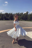 Vintage Off-shoulder Tea-Length Prom Dresses HZ1024