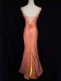 Vintage Mermaid Straps Organza Long Prom Dresses HZ1024