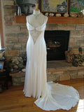 Vintage White Mermaid Straps Sequin Long Wedding Dresses HZ1024
