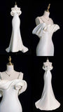 Vintage Mermaid Straps Sleeveless Long Satin Wedding Dresses HZ1024