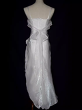 Vintage Mermaid Straps Sleeveless White Long Prom Dresses HZ1024