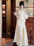 Fairytale Mermaid Off The Shoulder White Long Wedding Dresses HZ1024