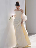 Fairytale Mermaid Off The Shoulder White Long Wedding Dresses HZ1024