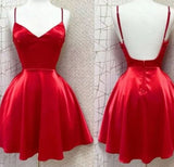 Vintage A line Straps Red Birthday Outfits Homecoming Dress HZ1024