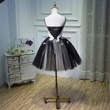 Vintage A line Straps Black Birthday Outfits Tulle Homecoming Dress HZ1024
