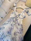 Sexy A Line StrapsNeckline Flower Lace Lilac Long Prom Dresses HZ1024