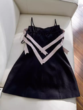 Unique A line Straps Satin Black Homecoming Dress 18th Birthday Outfits HZ1024