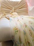 Modest A Line Straps Floral Tulle Homecoming Dress 21st Birthday Outfit With Bow HZ1024