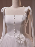 A Line Straps White Tulle Homecoming Dress 18th Birthday Outfits HZ1024