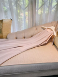 Simple A line Scoop Neckline Satin Pink Prom Dress HZ1024