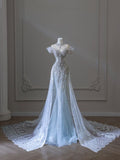 Elegant Mermaid Strapless Long Prom Dress HZ1024