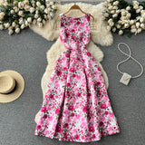 Sexy Scoop Floral Dress Women Holiday Dress HZ1022