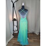Vintage Mermaid Spaghetti Straps 90s Green Prom Dresses Evening Gowns With Beads HZ1024