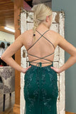 Backless Mermaid Green Lace Long Prom Dress Green Lace Formal Dress HZ1022