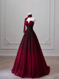 Sexy Ball Gown Strapless Long Burgundy Prom Dress Evening Dresses HZ1022
