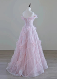Women High Feeling Pink Fairy Prom Dress Long Party Dresses HZ1022