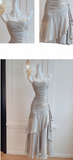 Modest Mermaid Spaghetti Straps Long Prom Dresses Birthday Party Dress Evening Gowns HZ1022