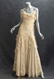 Pretty Sheath Spaghetti Straps Yellow Floor Length Evening Dress Chiffon Prom Dresses HZ1022