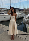Simple A line Spaghetti Straps Satin Evening Party Dress Prom Dresses HZ1022