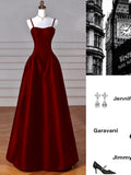 A-line Navy Blue Satin Straps Long Formal Dress Navy Blue Prom Dress HZ1022