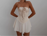 Sexy hot girl lace up tube top birthday party homecoming dress HZ1022