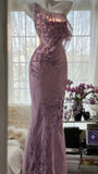 Pink Gradient Pink Fairy Beaded Chiffon Mermaid Evening Dress Prom Dress HZ1022