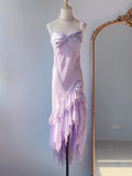 Charming Purple Strapless Chiffon Mermaid Prom Dress HZ1022