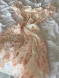 Pretty Pink Floral Chiffon Off-the-shoulder Irregular Hem Homecoming Dress HZ1022