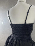 Chic Black Laser Spaghetti Strap Cake Skirt Homecoming Dress HZ1022