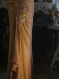 Beautiful Mermaid Spaghetti Strap Beaded Long Prom Dress HZ1022